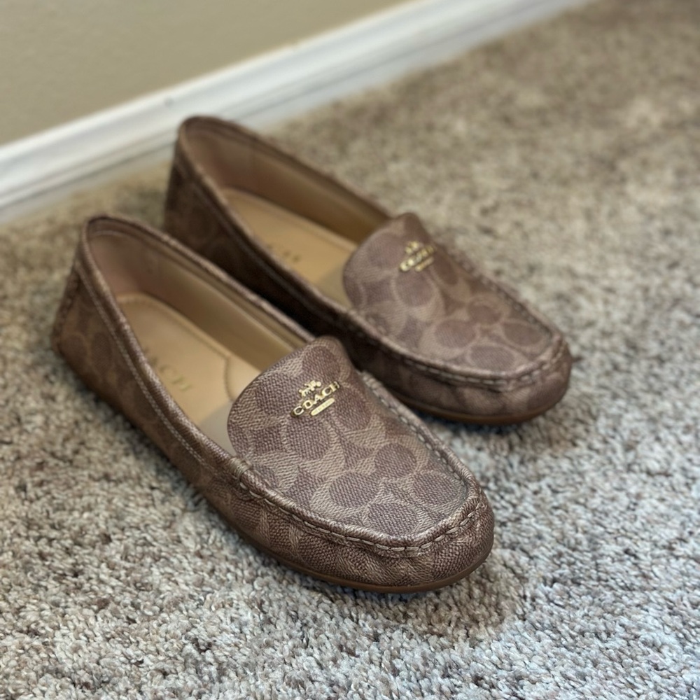 Coach Signature Pattern Brown Loafers